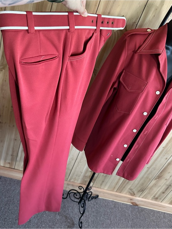 Jantzen Other - Ridiculously Awesome Vintage Red Two-Piece Shirt and Pants Set with White Trim